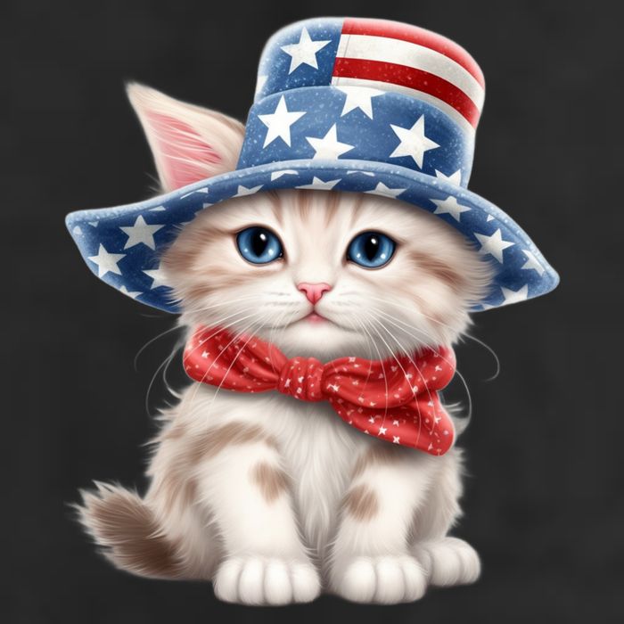 American Cat 4th Of July Cat Patriotic Cats Savannah Kitten 11oz C Handle Ceramic Mug