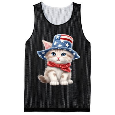 American Cat 4th Of July Cat Patriotic Cats Savannah Kitten Mesh Reversible Basketball Jersey Tank