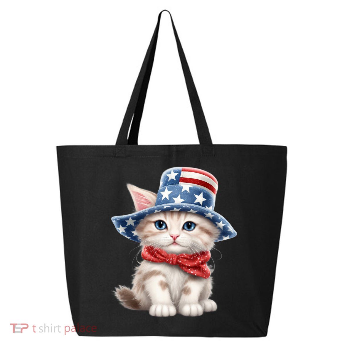 American Cat 4th Of July Cat Patriotic Cats Savannah Kitten 25L Jumbo Tote