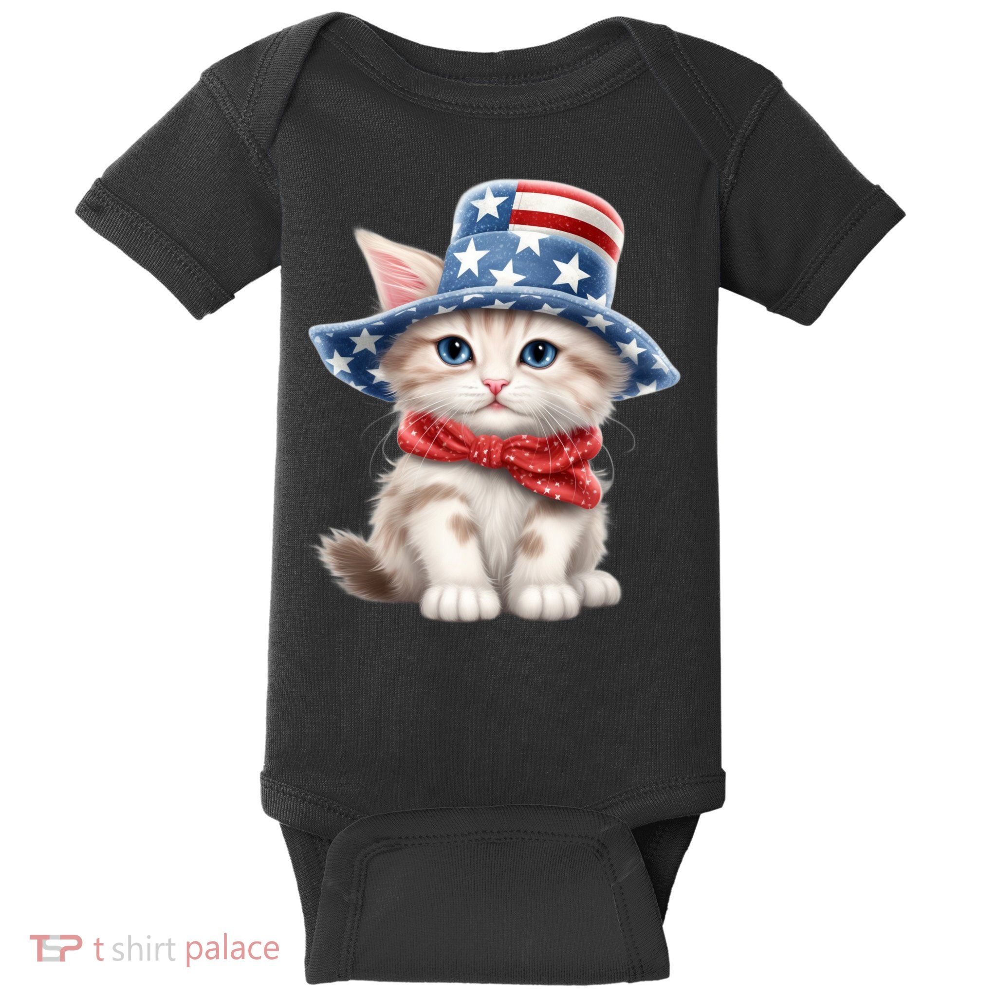 American Cat 4th Of July Cat Patriotic Cats Savannah Kitten Baby Bodysuit