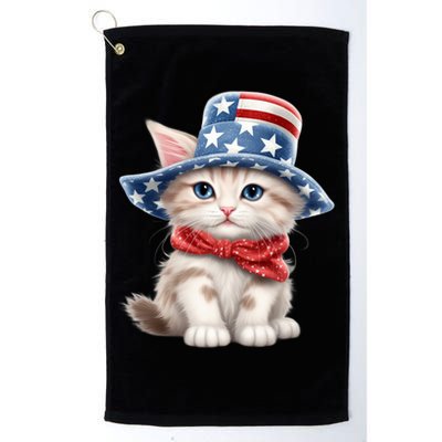 American Cat 4th Of July Cat Patriotic Cats Savannah Kitten Golf Towel