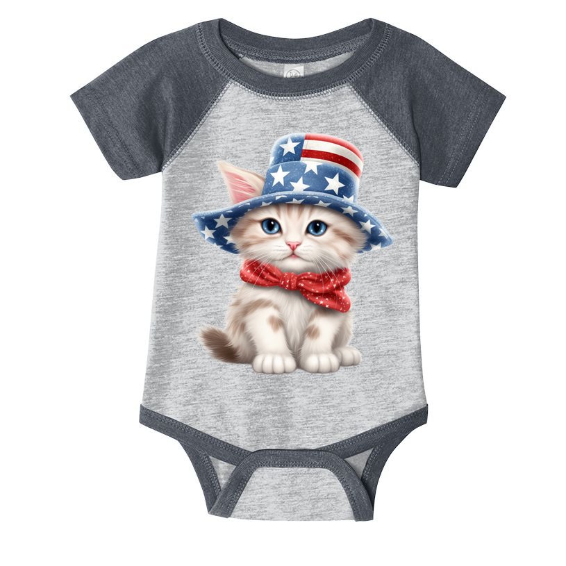 American Cat 4th Of July Cat Patriotic Cats Savannah Kitten Infant Baby Jersey Bodysuit
