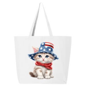 American Cat 4th Of July Cat Patriotic Cats Savannah Kitten 25L Jumbo Tote