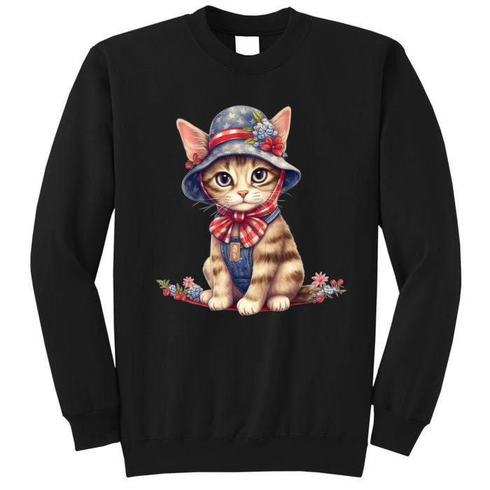 American Cat 4th Of July Cat Patriotic Cats Savannah Kitten Sweatshirt