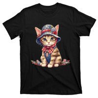 American Cat 4th Of July Cat Patriotic Cats Savannah Kitten T-Shirt