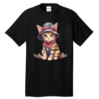 American Cat 4th Of July Cat Patriotic Cats Savannah Kitten Tall T-Shirt