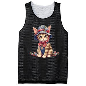 American Cat 4th Of July Cat Patriotic Cats Savannah Kitten Mesh Reversible Basketball Jersey Tank