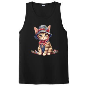 American Cat 4th Of July Cat Patriotic Cats Savannah Kitten PosiCharge Competitor Tank