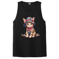 American Cat 4th Of July Cat Patriotic Cats Savannah Kitten PosiCharge Competitor Tank