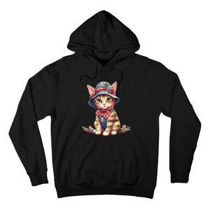 American Cat 4th Of July Cat Patriotic Cats Savannah Kitten Tall Hoodie