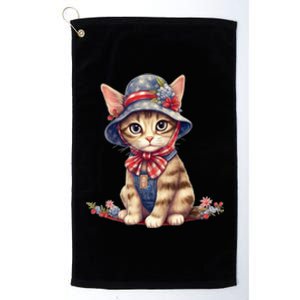 American Cat 4th Of July Cat Patriotic Cats Savannah Kitten Platinum Collection Golf Towel