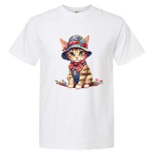 American Cat 4th Of July Cat Patriotic Cats Savannah Kitten Garment-Dyed Heavyweight T-Shirt