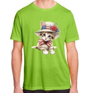 American Cat 4th Of July Cat Patriotic Cats Savannah Kitten Adult ChromaSoft Performance T-Shirt