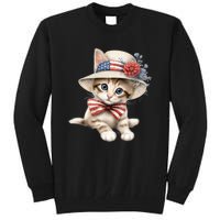 American Cat 4th Of July Cat Patriotic Cats Savannah Kitten Tall Sweatshirt