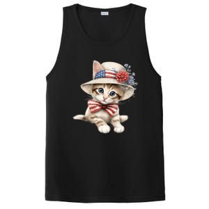 American Cat 4th Of July Cat Patriotic Cats Savannah Kitten PosiCharge Competitor Tank