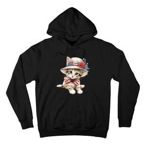 American Cat 4th Of July Cat Patriotic Cats Savannah Kitten Tall Hoodie