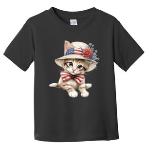 American Cat 4th Of July Cat Patriotic Cats Savannah Kitten Toddler T-Shirt