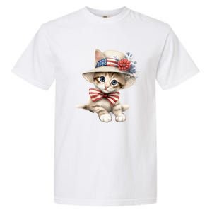 American Cat 4th Of July Cat Patriotic Cats Savannah Kitten Garment-Dyed Heavyweight T-Shirt