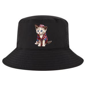 American Cat 4th Of July Cat Patriotic Cats Somali Kitten Cool Comfort Performance Bucket Hat