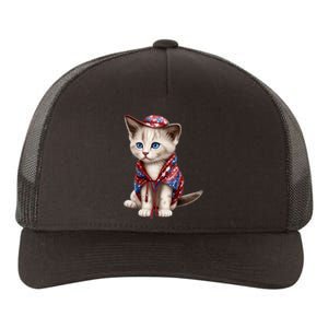 American Cat 4th Of July Cat Patriotic Cats Somali Kitten Yupoong Adult 5-Panel Trucker Hat