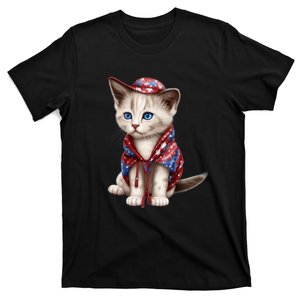 American Cat 4th Of July Cat Patriotic Cats Somali Kitten T-Shirt