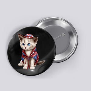 American Cat 4th Of July Cat Patriotic Cats Somali Kitten Button