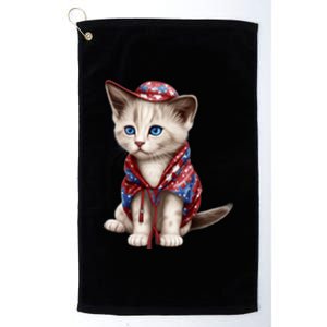 American Cat 4th Of July Cat Patriotic Cats Somali Kitten Platinum Collection Golf Towel