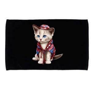 American Cat 4th Of July Cat Patriotic Cats Somali Kitten Microfiber Hand Towel