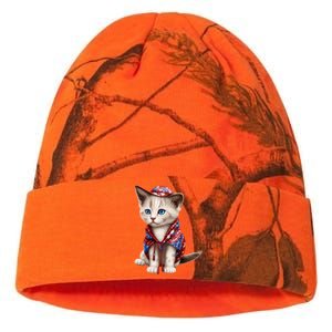 American Cat 4th Of July Cat Patriotic Cats Somali Kitten Kati Licensed 12" Camo Beanie