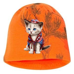 American Cat 4th Of July Cat Patriotic Cats Somali Kitten Kati - Camo Knit Beanie