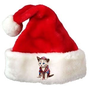 American Cat 4th Of July Cat Patriotic Cats Somali Kitten Premium Christmas Santa Hat