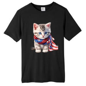 American Cat 4th Of July Cat Patriotic Cats Somali Kitten Tall Fusion ChromaSoft Performance T-Shirt