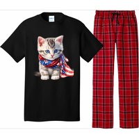 American Cat 4th Of July Cat Patriotic Cats Somali Kitten Pajama Set