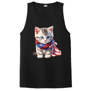 American Cat 4th Of July Cat Patriotic Cats Somali Kitten PosiCharge Competitor Tank