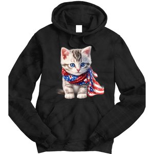 American Cat 4th Of July Cat Patriotic Cats Somali Kitten Tie Dye Hoodie