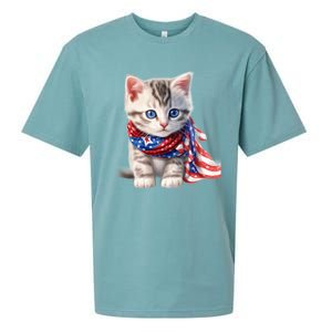 American Cat 4th Of July Cat Patriotic Cats Somali Kitten Sueded Cloud Jersey T-Shirt