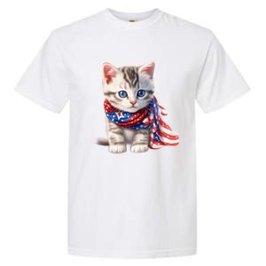 American Cat 4th Of July Cat Patriotic Cats Somali Kitten Garment-Dyed Heavyweight T-Shirt