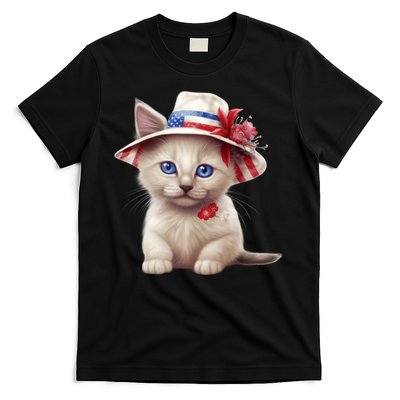 American Cat 4th Of July Cat Patriotic Cats Somali Kitten T-Shirt