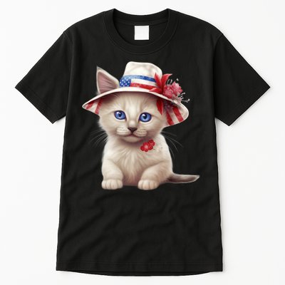 American Cat 4th Of July Cat Patriotic Cats Somali Kitten Tall T-Shirt