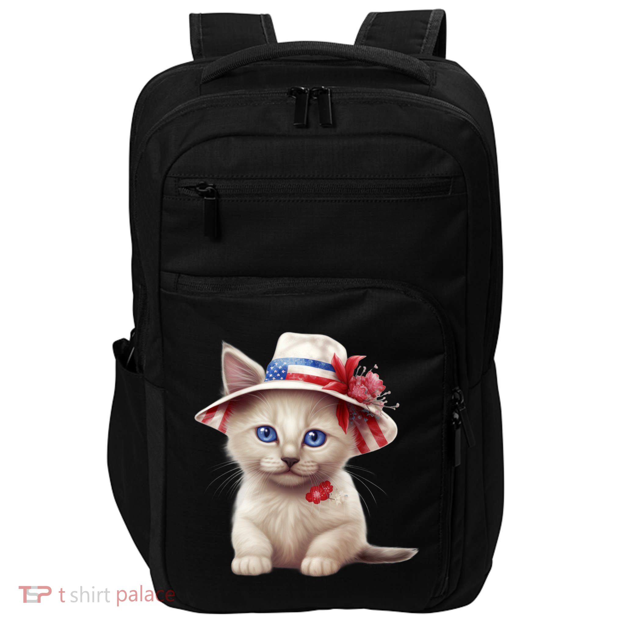 American Cat 4th Of July Cat Patriotic Cats Somali Kitten Impact Tech Backpack