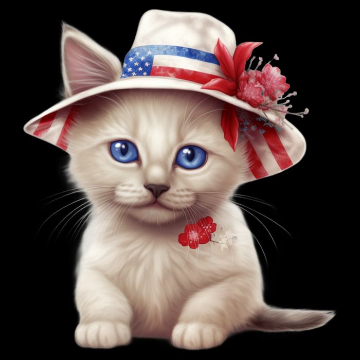 American Cat 4th Of July Cat Patriotic Cats Somali Kitten 16 in Basic Backpack
