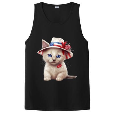 American Cat 4th Of July Cat Patriotic Cats Somali Kitten PosiCharge Competitor Tank