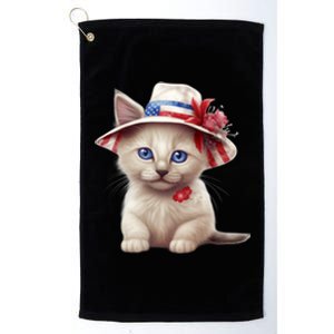 American Cat 4th Of July Cat Patriotic Cats Somali Kitten Platinum Collection Golf Towel