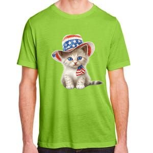 American Cat 4th Of July Cat Patriotic Cats Somali Kitten Adult ChromaSoft Performance T-Shirt