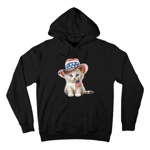 American Cat 4th Of July Cat Patriotic Cats Somali Kitten Hoodie