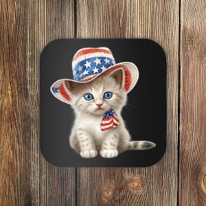 American Cat 4th Of July Cat Patriotic Cats Somali Kitten Coaster