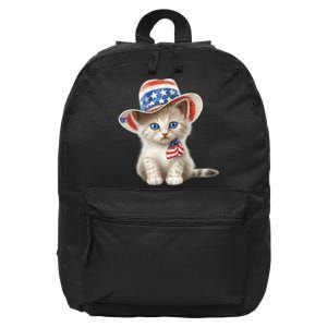 American Cat 4th Of July Cat Patriotic Cats Somali Kitten 16 in Basic Backpack