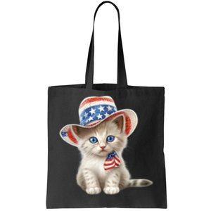 American Cat 4th Of July Cat Patriotic Cats Somali Kitten Tote Bag