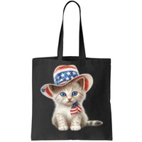 American Cat 4th Of July Cat Patriotic Cats Somali Kitten Tote Bag