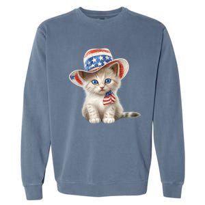 American Cat 4th Of July Cat Patriotic Cats Somali Kitten Garment-Dyed Sweatshirt